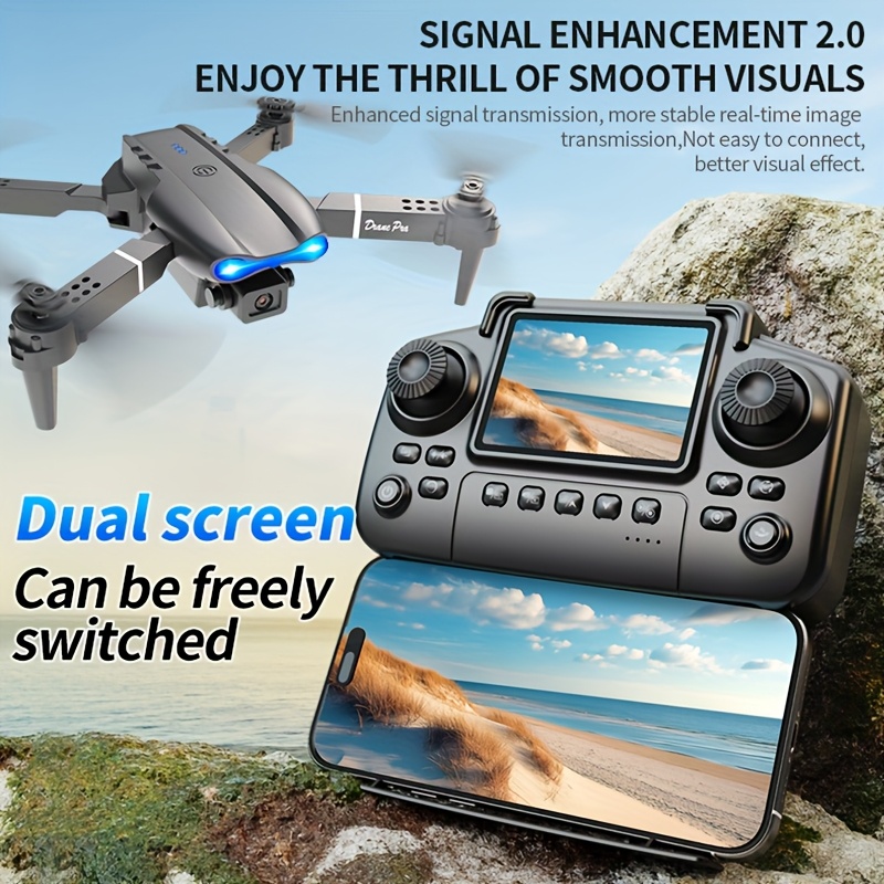 Drone Lipat E99 PRO MAX dengan - Drone Propeller Guard ulasan dan harga