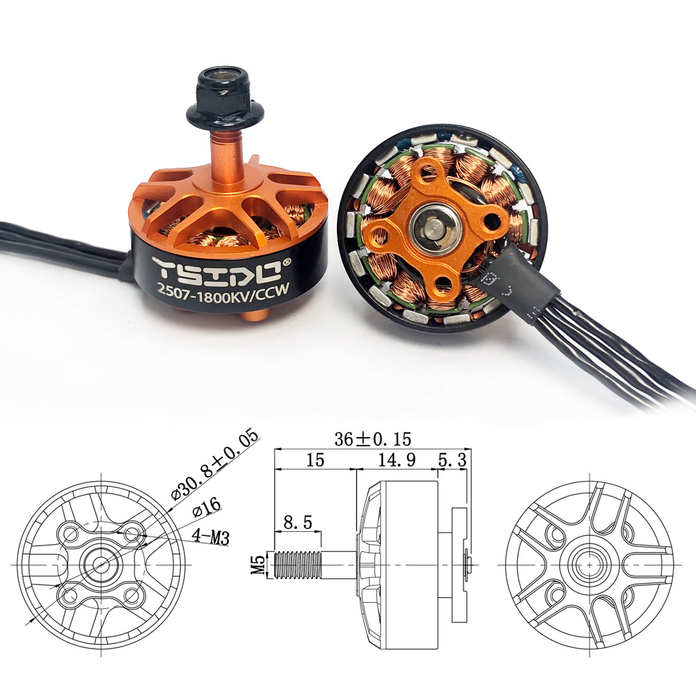 YSIDO 2507 1800KV 3-6S Motor T - Drone Power Distribution Board ulasan dan harga