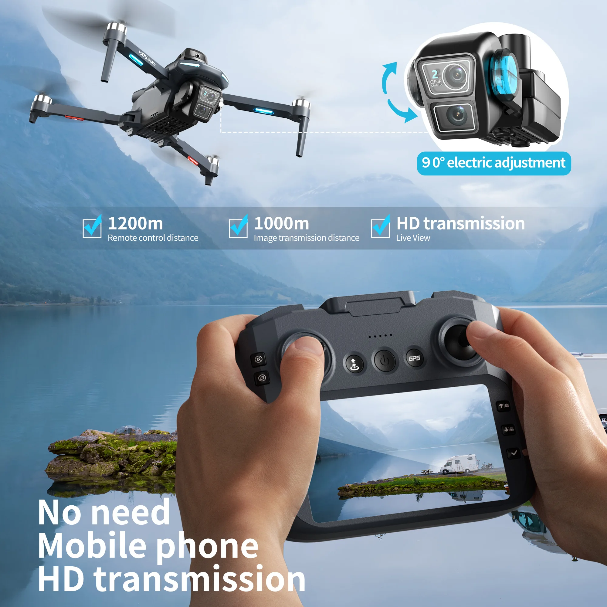 Drone GPS XT606 MAX Asli HD 8K - Drone Gps Mount ulasan dan harga
