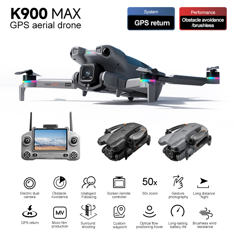 Kit Drone K900 Max dengan Laya - Drone Gps Mount ulasan dan harga