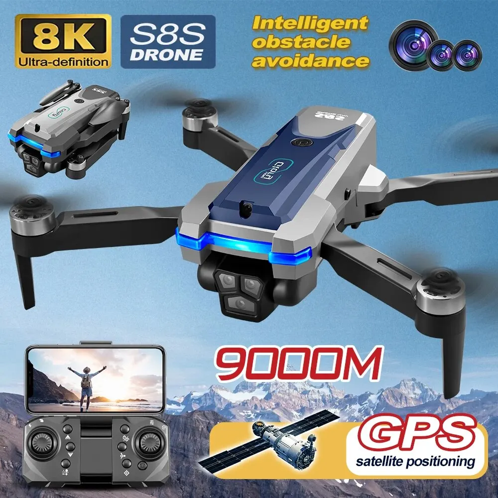 S8S Drone lipat 5G Wifi 8K HD, - Drone Gps Mount ulasan dan harga